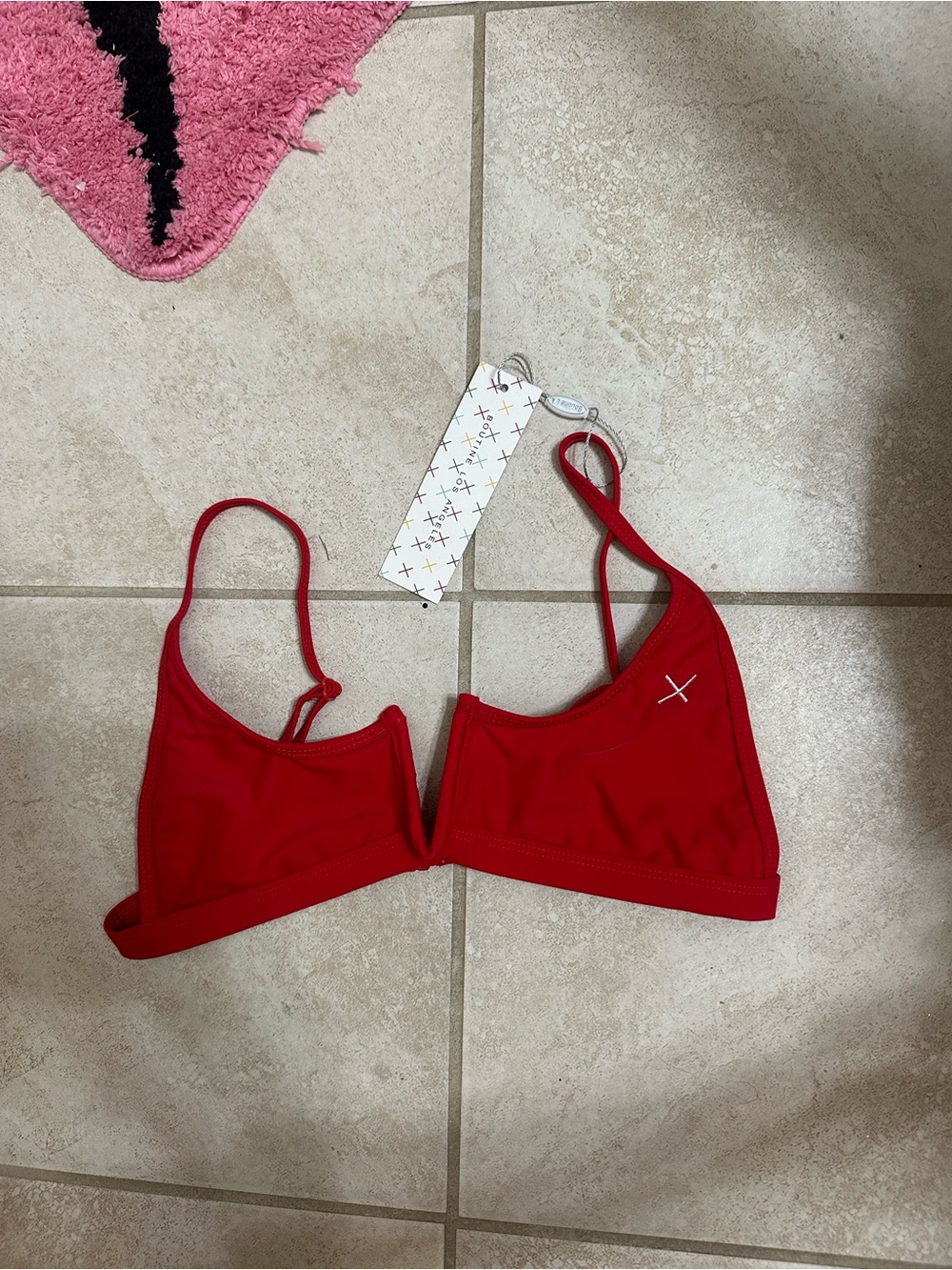 Boutine LA v cut red bikini top